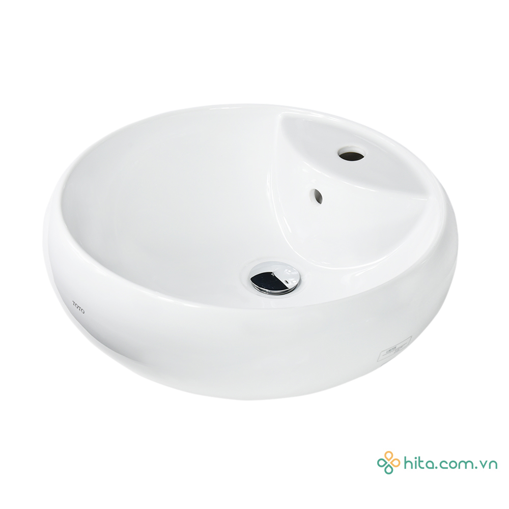 Chậu rửa mặt tròn dáng thấp, thành bồn cong 