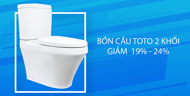 Bồn cầu 2 khối TOTO cũng đang được chiết khấu từ 19% đến 24%