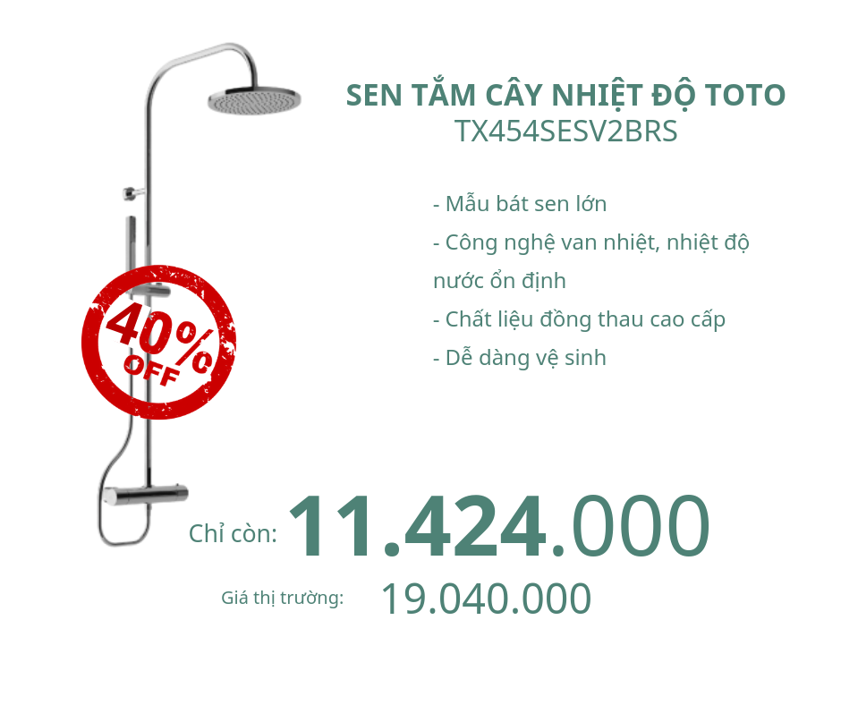 Sen tắm cây nhiệt độ Toto TX454SESV2BRS giảm 40%