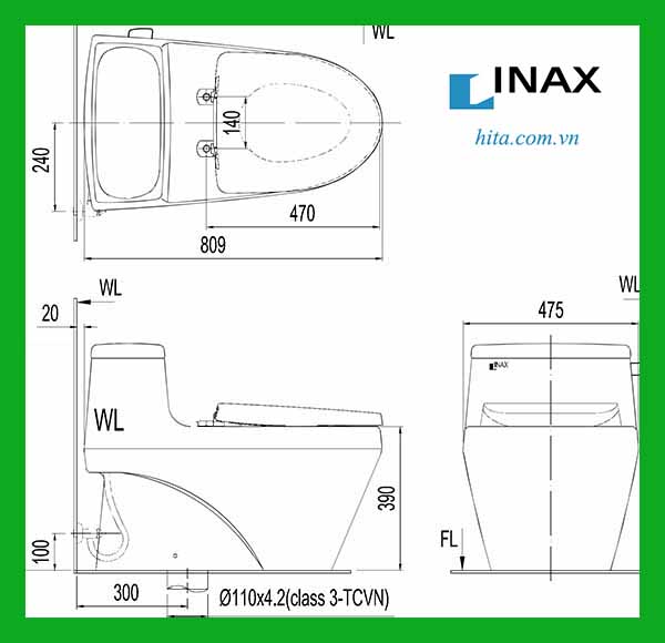Bồn cầu 1 khối Inax AC-1135VN