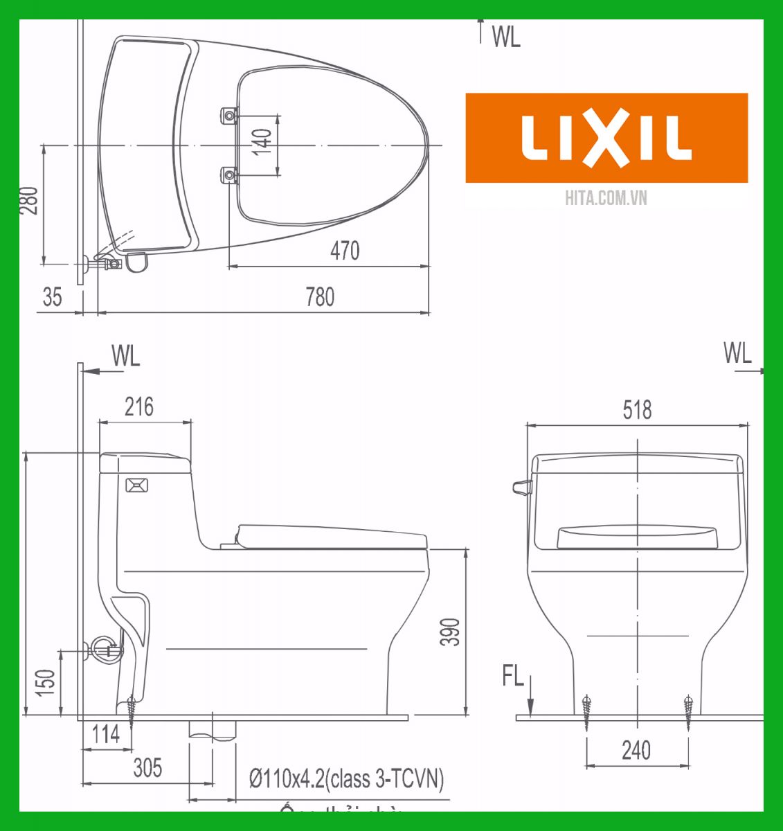 Bồn cầu 1 khối Inax AC-4005VN