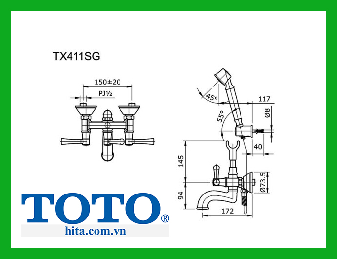 Bộ sen tắm Toto TX411SG