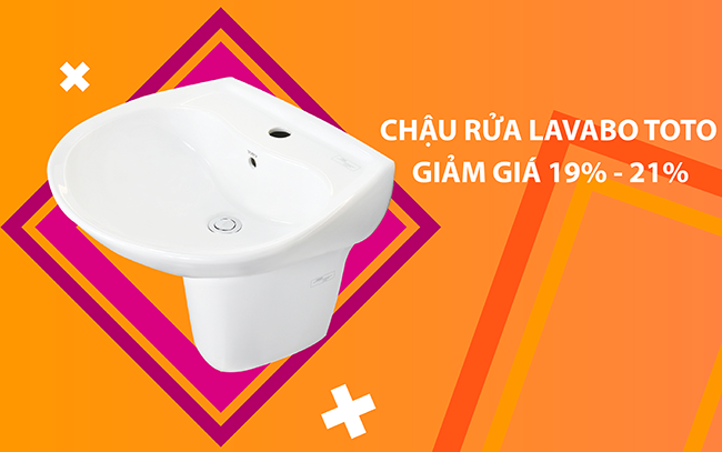 Chậu rửa mặt lavabo TOTO đặt bàn, âm bàn, treo tường chiết khấu 19% - 21%
