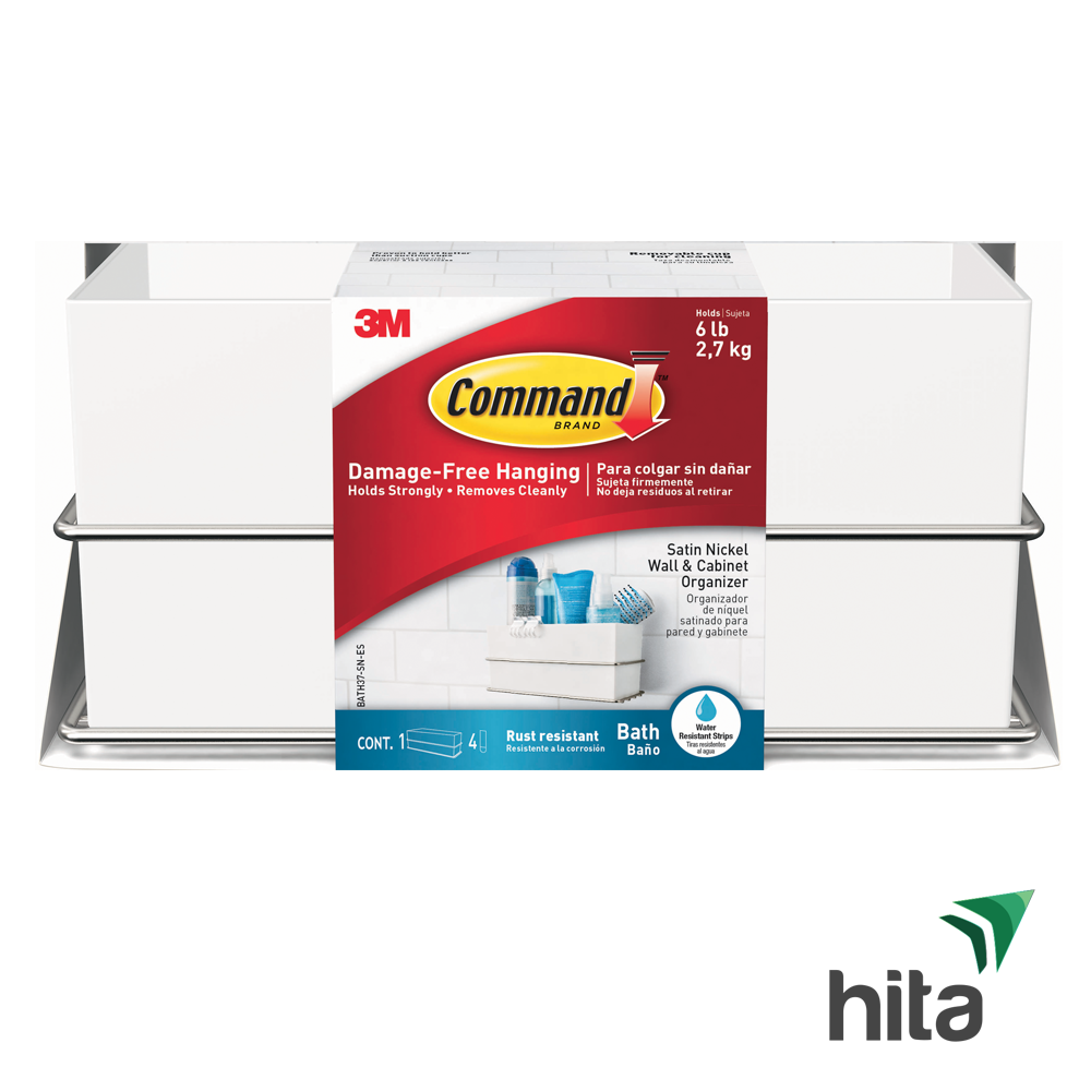 Hộp đựng đồ dùng phòng tắm không cần khoan Command 3M - kệ phòng tắm không cần khoan