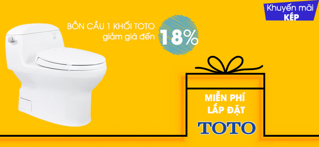 MIỄN PHÍ LẮP ĐẶT BỒN CẦU TOTO 1 KHỐI