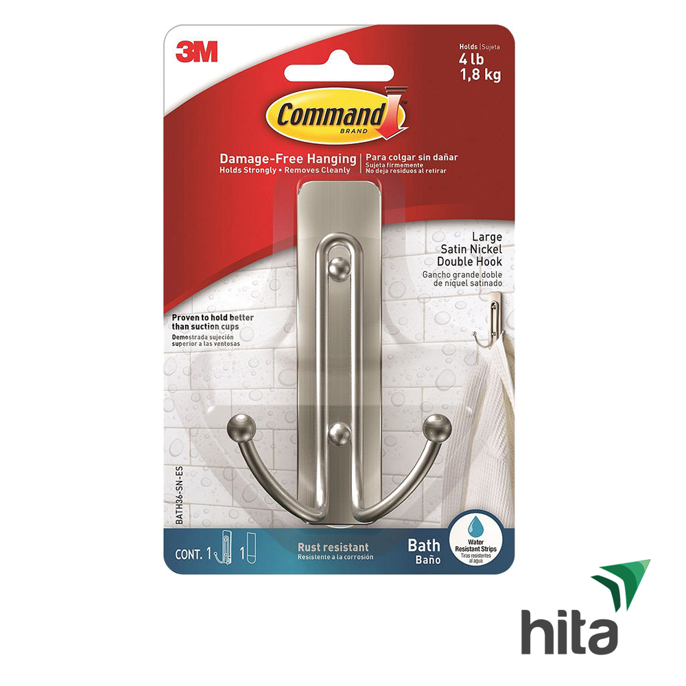 Móc treo quần áo dính tường 2 chia kim loại