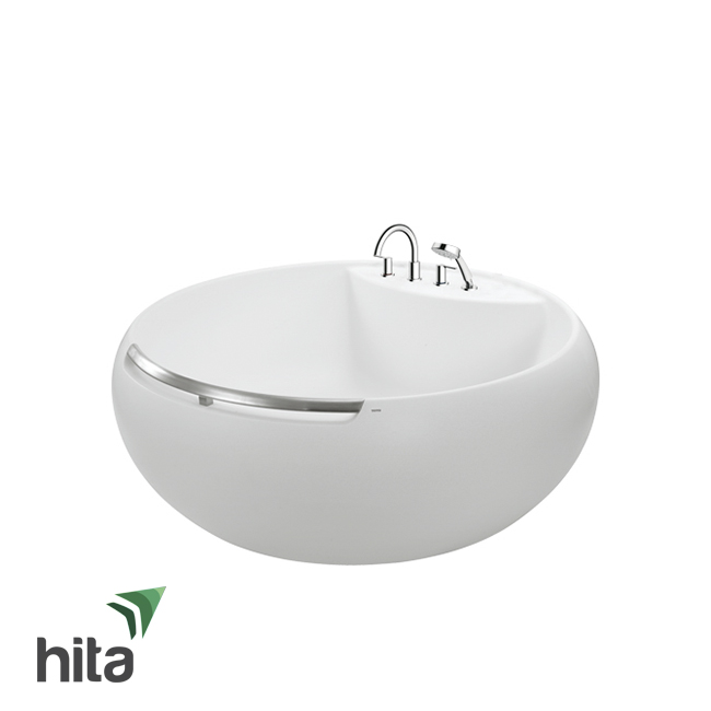 Bồn tắm nhựa FRP TOTO PJY1604-4HPWE cao cấp đặt sàn tròn 1649mm