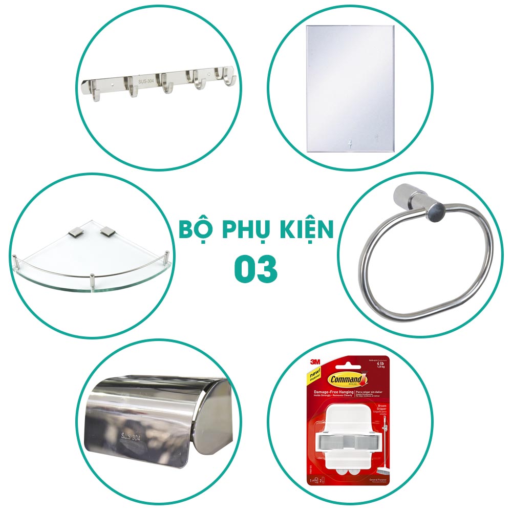 Bộ phụ kiện phòng tắm 6 món BPK003 giá tốt nhất tại Tphcm
