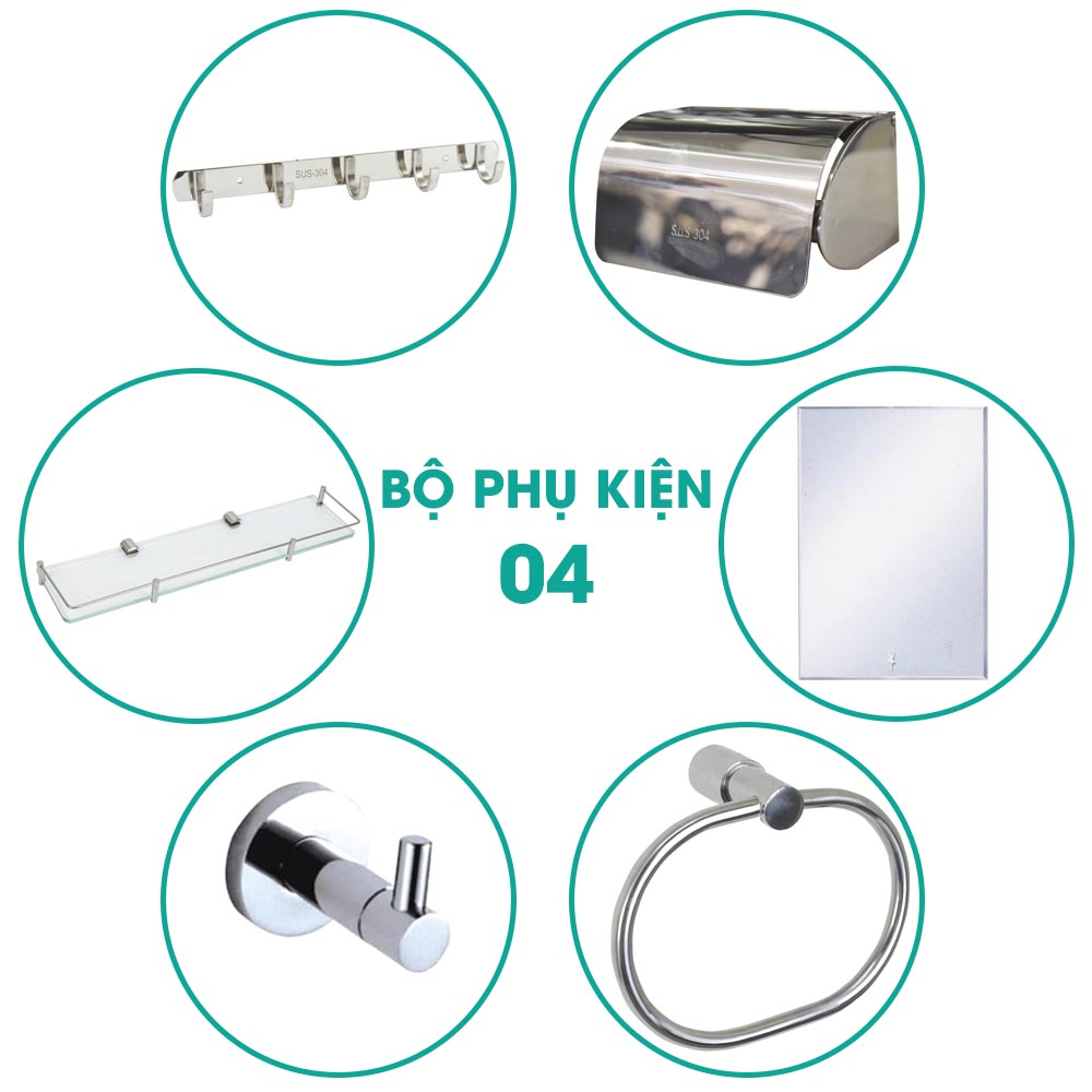 Bộ phụ kiện phòng tắm 6 món BPK004 giá rẻ khuyến mãi