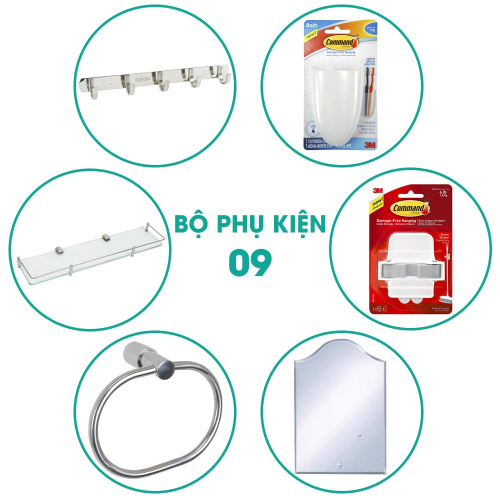 Bộ phụ kiện phòng tắm 6 món BPK009 giá tốt cho sửa chữa nhà