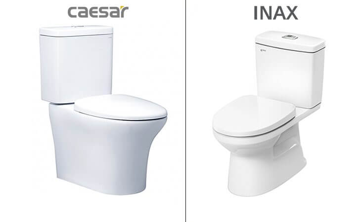 so sánh bồn cầu Caesar hay Inax