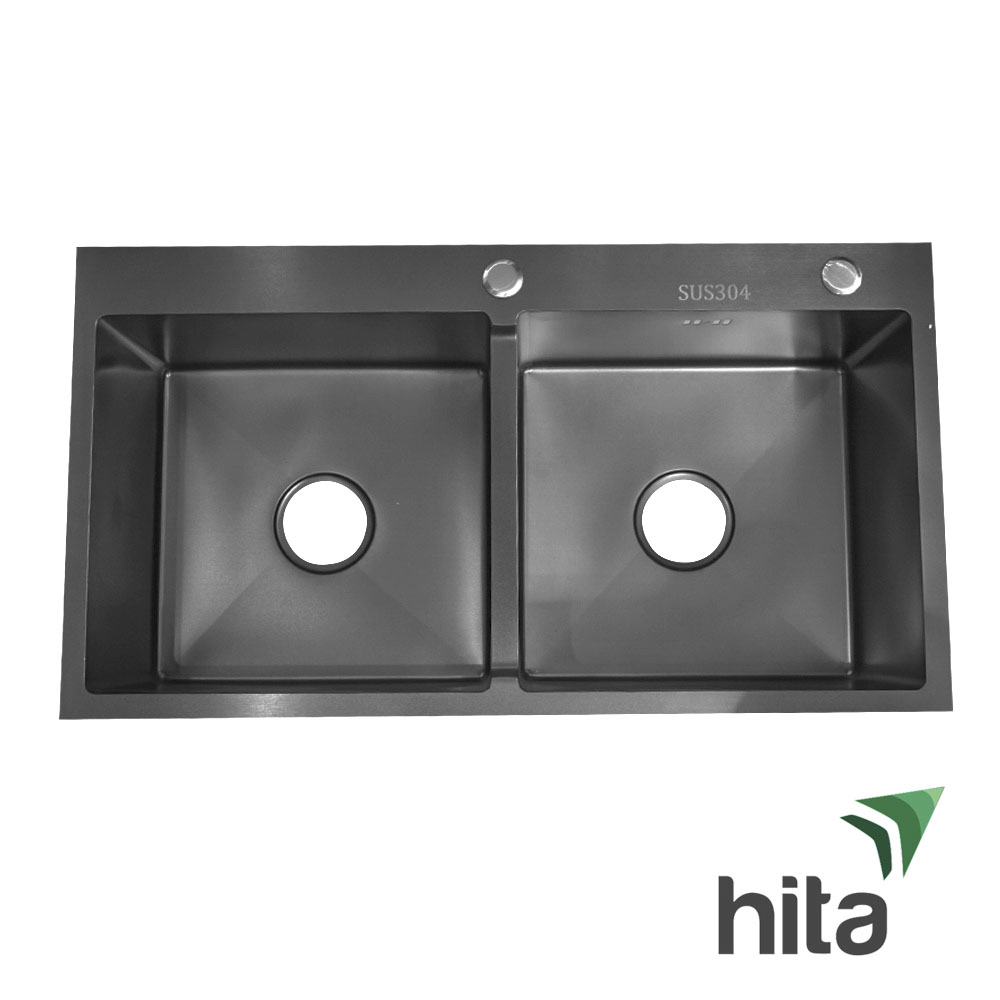 Chậu rửa chén bát inox phủ nano Hita HD8245DN công nghệ nano