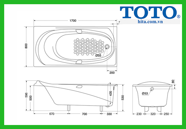 bồn tắm ngọc trai massage TOTO PPYB1710RHPE#P/DB501R-2B