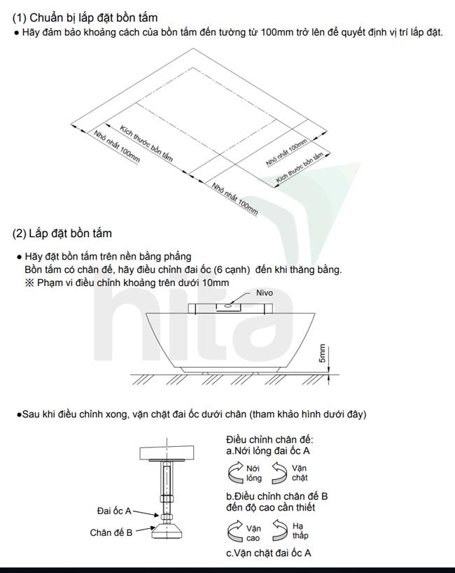 Cách lắp bồn tắm TOTO 2019