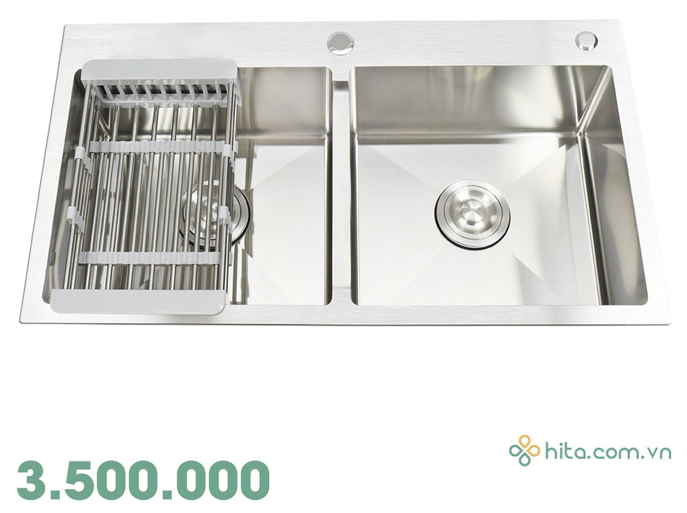 Bồn rửa chén bát inox 304 Hita HD8245D loại 2 ngăn lớn tphcm