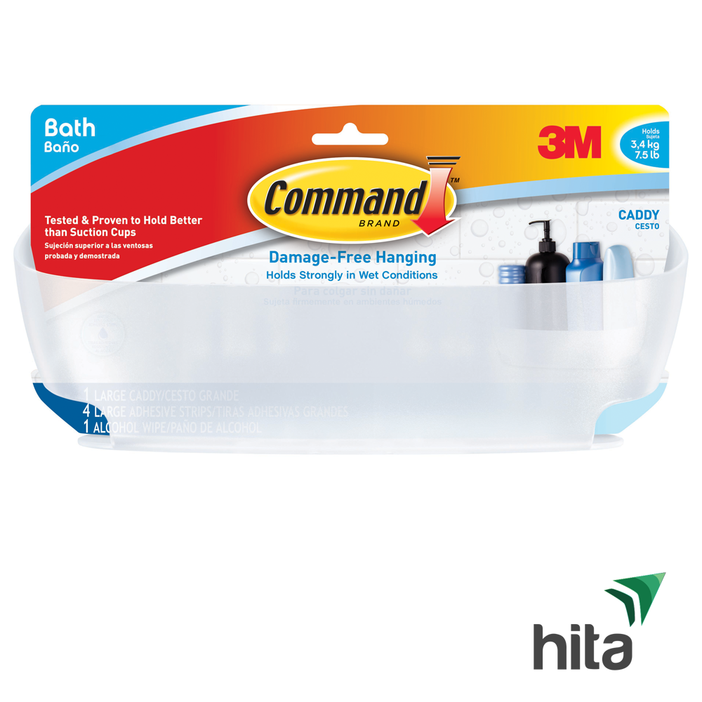 Kệ góc để đồ phòng tắm dán tường công ty Command 3M`