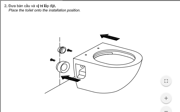 lắp bệ xí bồn cầu treo tường vào giá đỡ