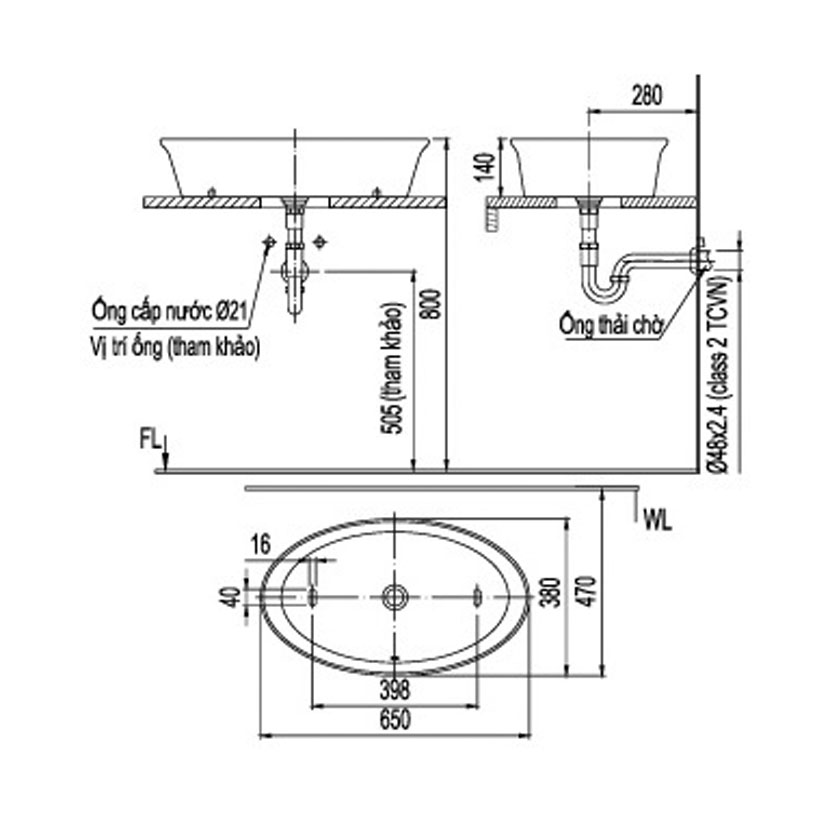 Lavabo đặt bàn INAX L-300V