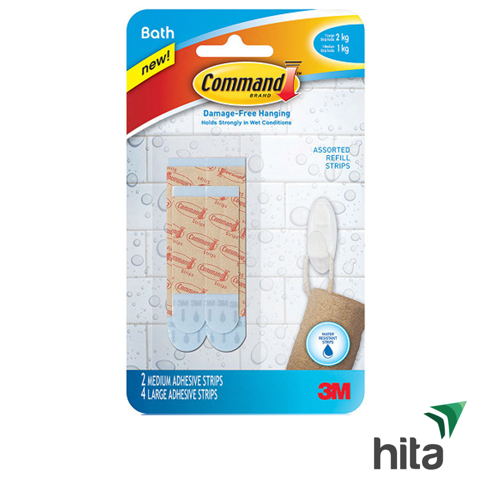 Miếng dán tường phòng tắm Command 3M cho kệ phòng tắm không cần khoan