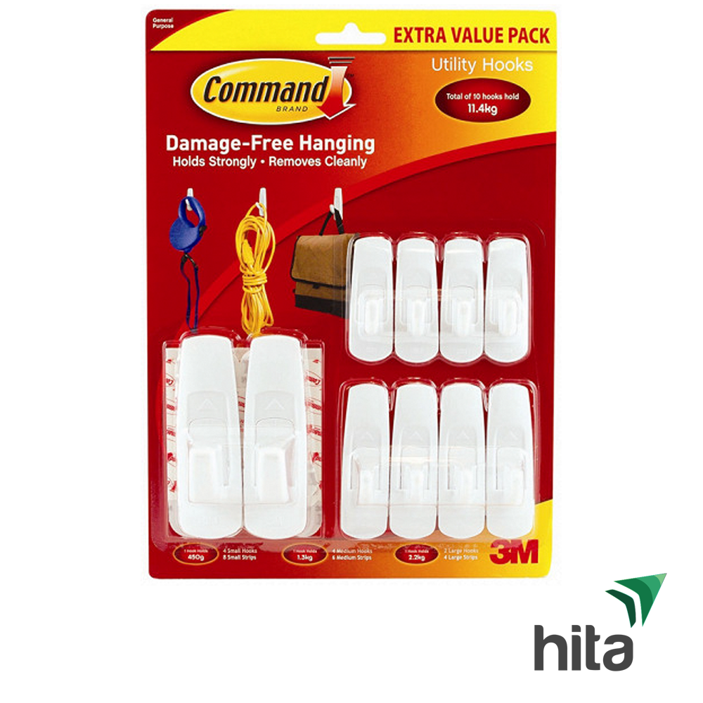 Bộ móc treo dán tường Command 3M