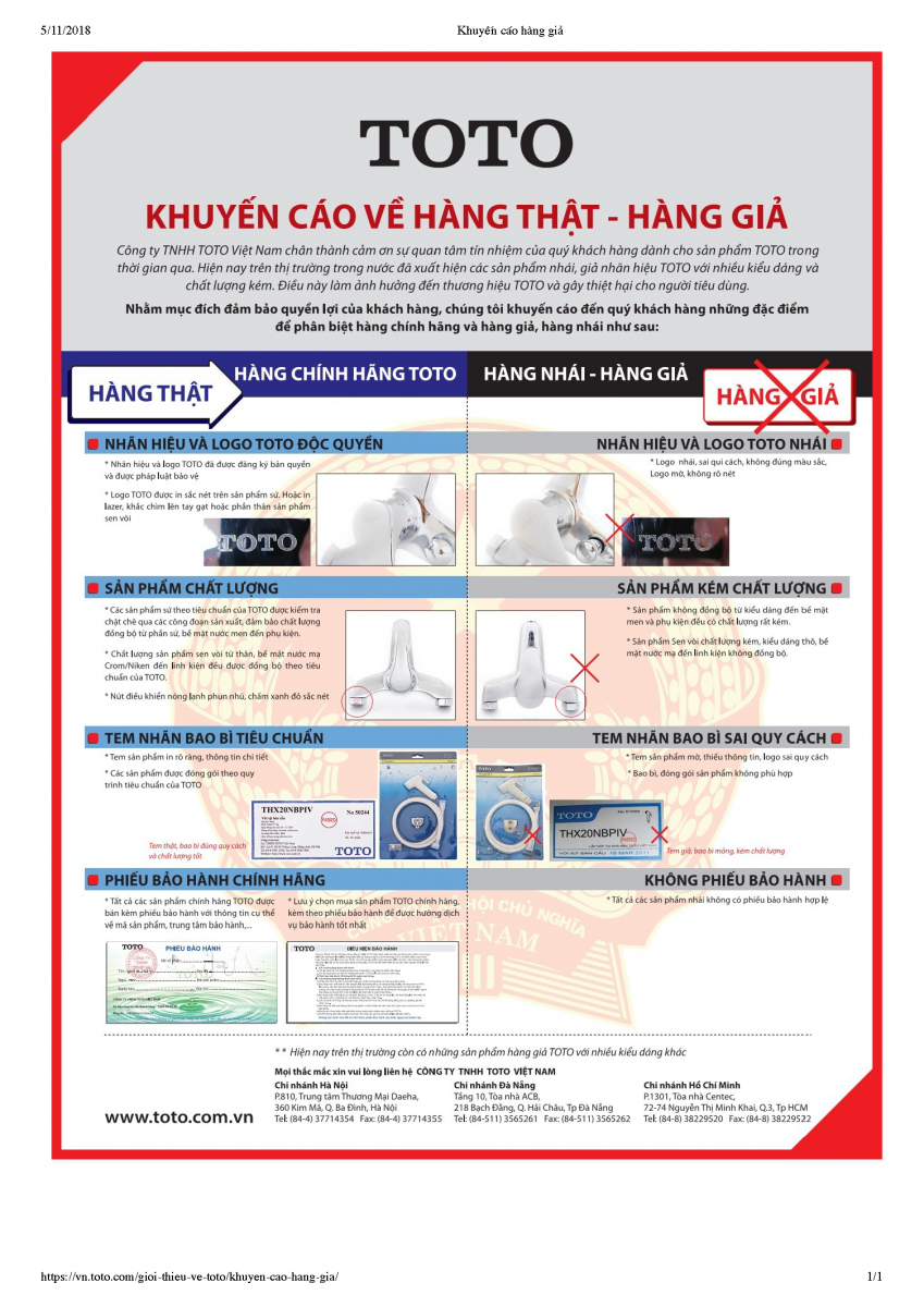 4 cách phân biệt nhận biết thiết bị vệ sinh Toto hàng thật và giả 