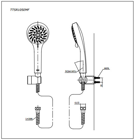 Thông số kĩ thuật tay sen tắm TOTO TTSR105EMF