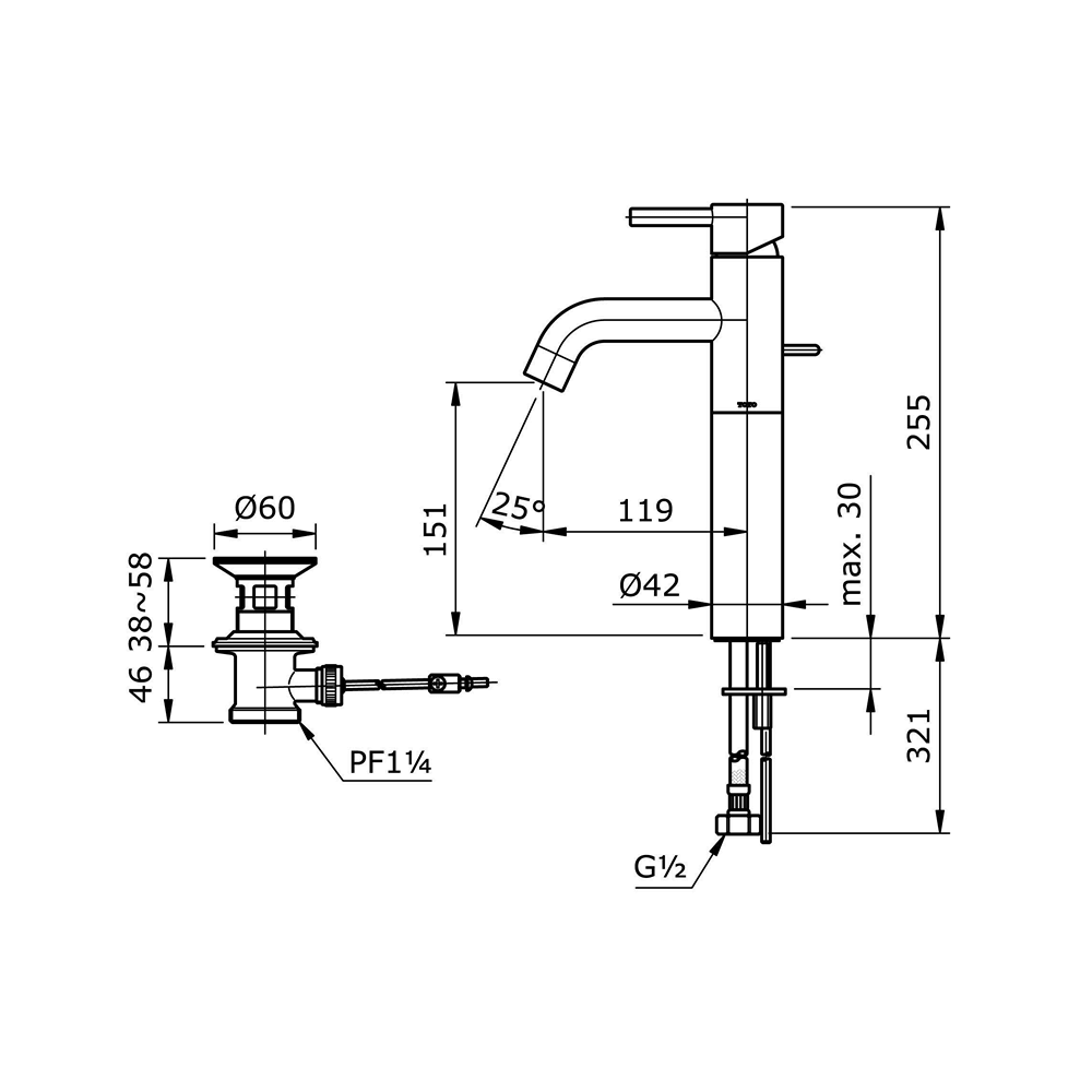 Thông số kĩ thuật vòi chậu toto TX116LESV4BR