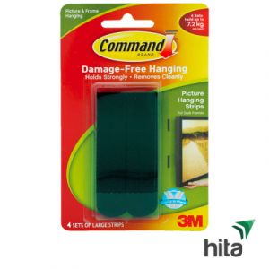 Miếng dán treo tranh đen 7.2kg vỉ 4 Command-3M