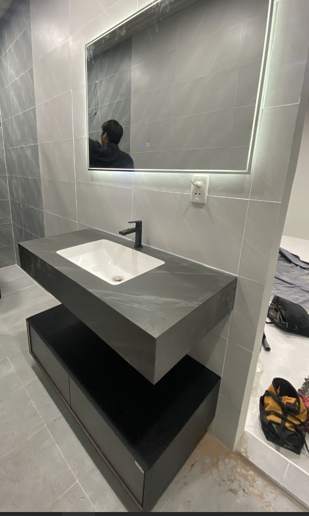 Đánh giá sản phẩm Bộ tủ chậu và tủ gương led size 1000mm MOWOEN MW6630R-100SB