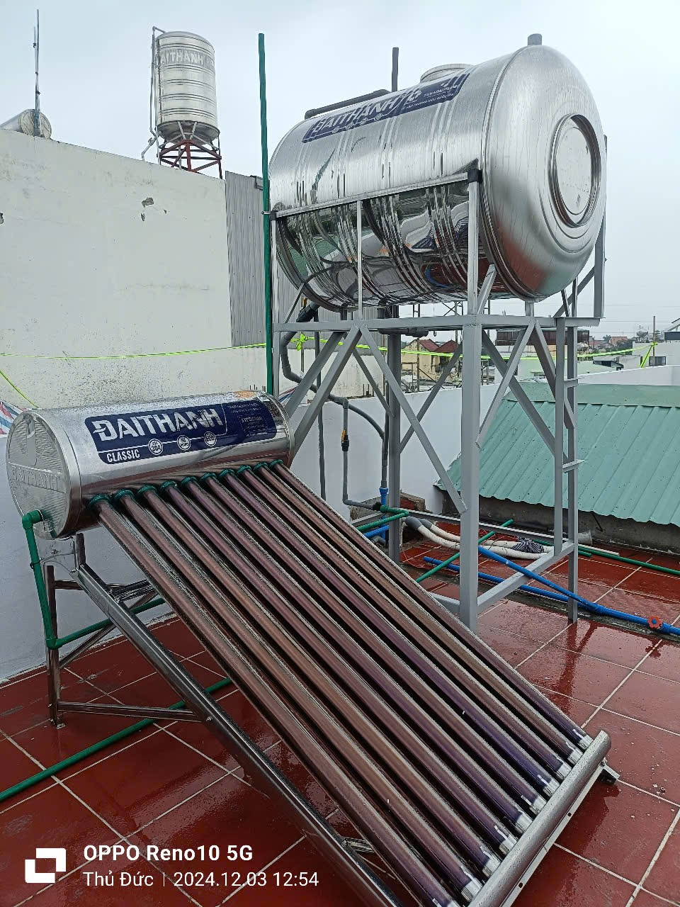 Đánh giá sản phẩm Máy nước nóng năng lượng mặt trời Đại Thành Inox 304 ống 70 Đại Thành