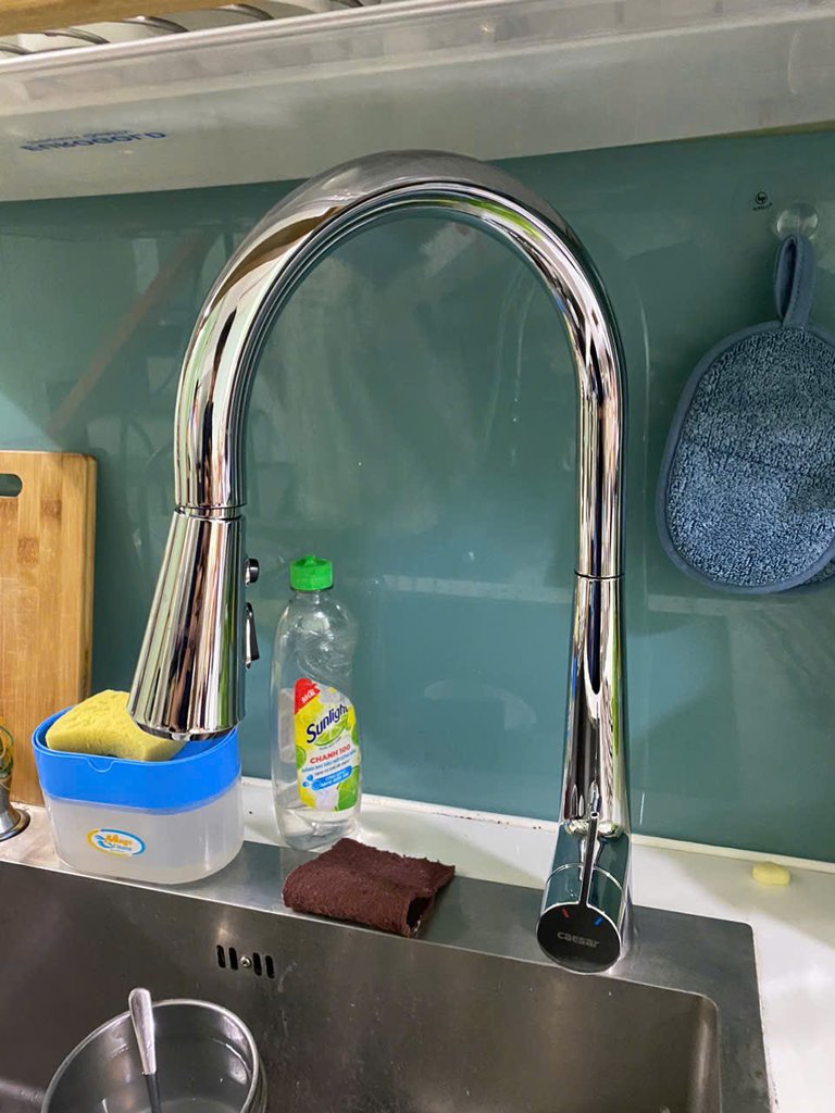 Đánh giá sản phẩm Vòi bếp dây rút nóng lạnh Caesar K905C