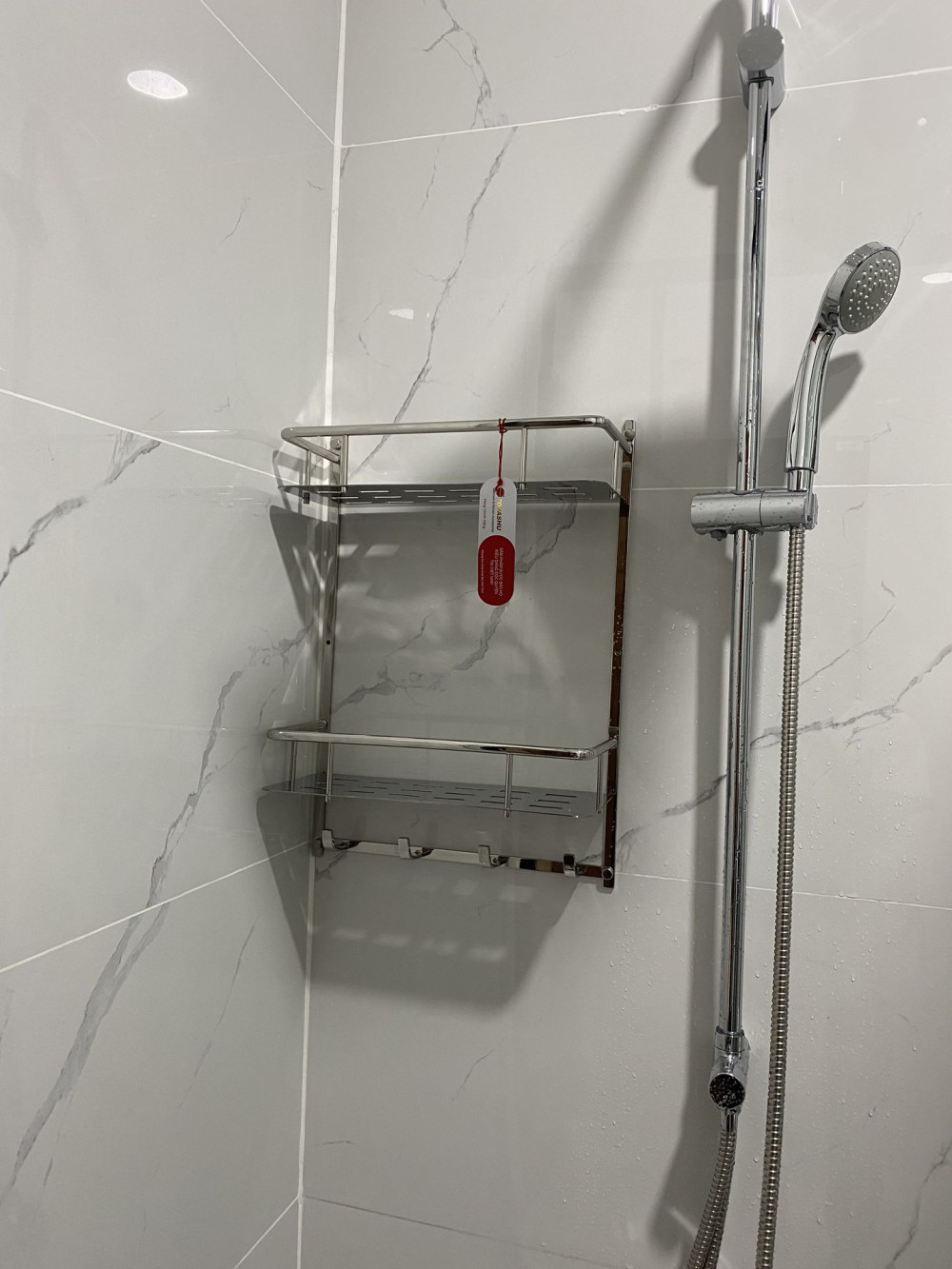 Đánh giá sản phẩm Kệ inox tấm dài đôi có móc inox 304 Tovashu MTD2