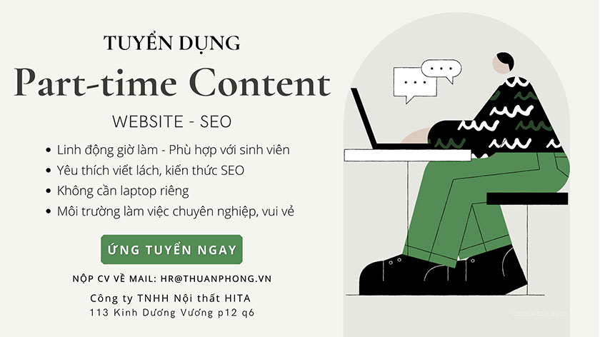 Tuyển dụng: Part-time Content Website