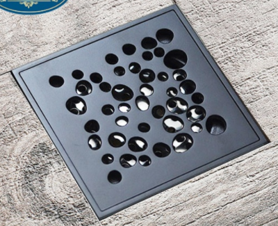 Phễu thoát sàn Foxaaron 10x10cm màu đen HP-XR-8007-14