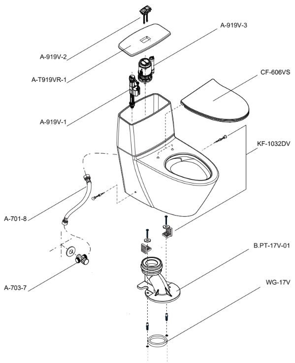 Bồn cầu 1 khối INAX AC-919VRN (AC919VRN) nắp đóng êm