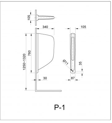 Vách ngăn bồn tiểu nam INAX P-1 (P1)