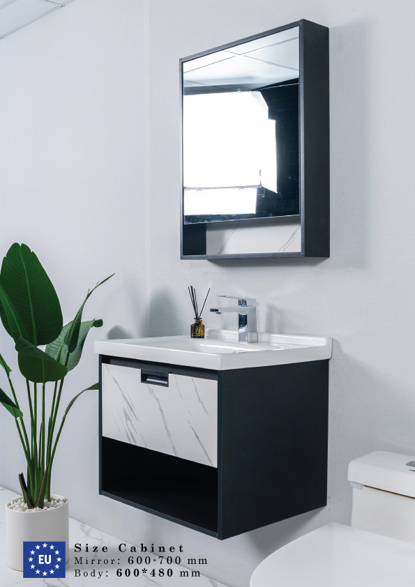 Bộ tủ chậu và tủ gương size 600mm MOWOEN MW6953-60