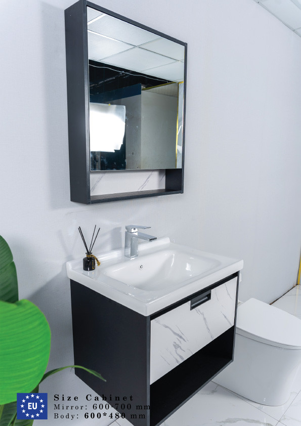 Bộ tủ chậu và tủ gương size 600mm MOWOEN MW6953-60