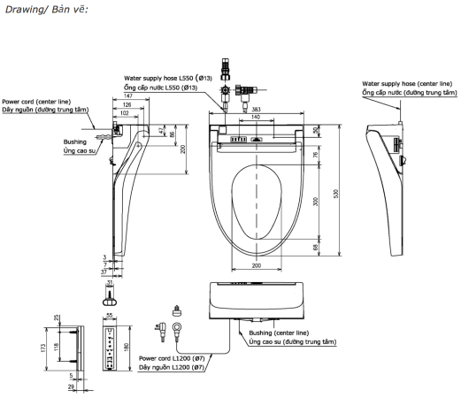 Nắp bồn cầu thông minh Washlet C5 TOTO TCF24410AAA (W14)