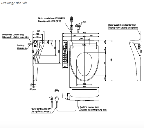 Nắp bồn cầu thông minh Washlet C2 TOTO TCF23410AAA (W16)