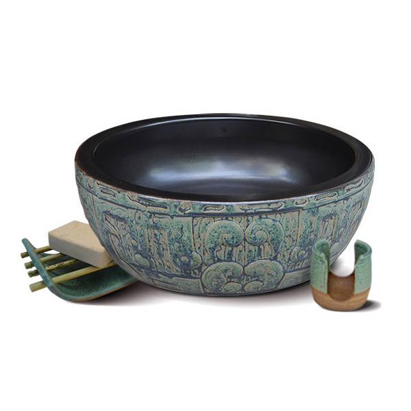 Chậu lavabo đặt bàn Kanly sứ hoa văn SU014