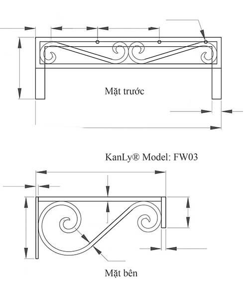 Bàn để lavabo mặt đá tự nhiên Kanly FW03
