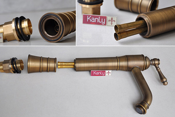 Vòi chậu lavabo nóng lạnh bằng đồng Kanly GCA13/GCV13