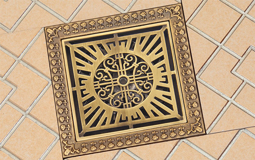 Phễu thoát sàn bằng đồng 12x12cm Kanly GCP22