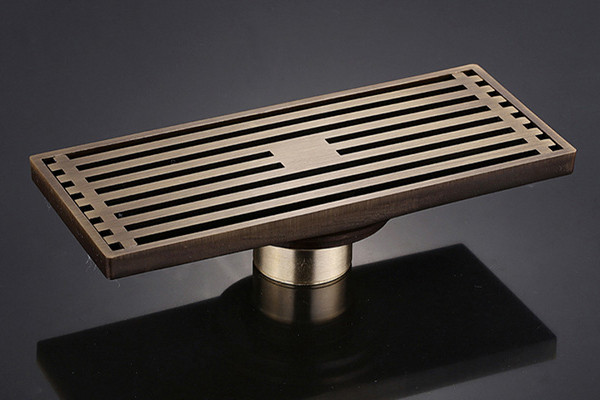 Phễu thoát sàn bằng đồng 8x20cm Kanly GCP83