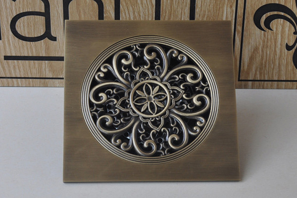 Phễu thoát sàn bằng đồng 15x15cm Kanly GCP15C