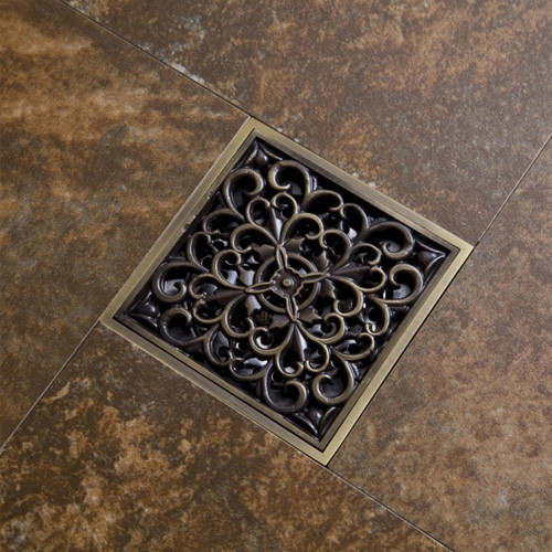 Phễu thoát sàn bằng đồng 10x10cm Kanly GCP01