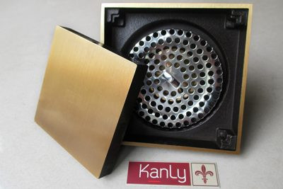 Phễu thoát sàn bằng đồng 10x10cm Kanly GCP10