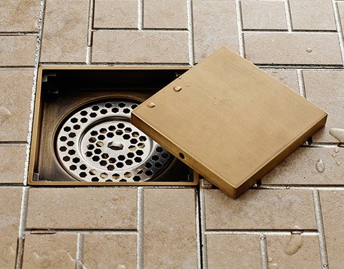 Phễu thoát sàn bằng đồng 10x10cm Kanly GCP10