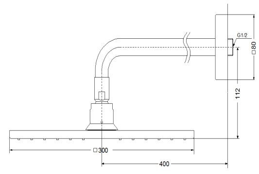 Bát sen tắm gắn tường TOTO DBX114CAMR (vuông, 300mm)